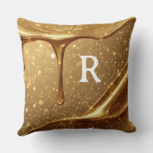 Liquid Gold Drip Glitter Bokeh Luxury Glam クッション (裏面)