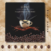 Liquid Hug for the Senses Coffee Wall Clock スクエア壁時計