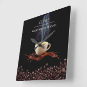 Liquid Hug for the Senses Coffee Wall Clock スクエア壁時計 (傾斜)