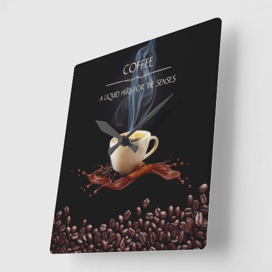 Liquid Hug for the Senses Coffee Wall Clock スクエア壁時計 (傾斜)
