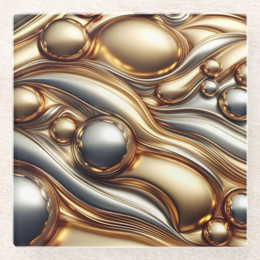 liquid metal look  ガラスコースター (正面)