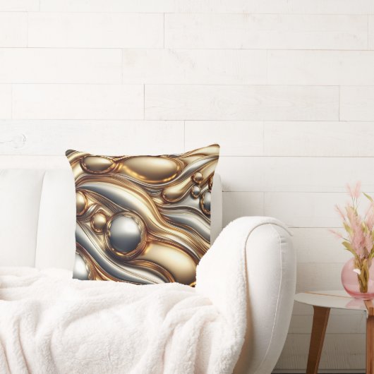 liquid metal look  クッション (ソファ)