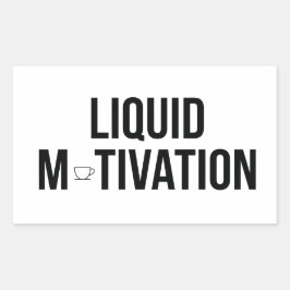 Liquid Motivation モダンなカフェイン中毒者 長方形シール
