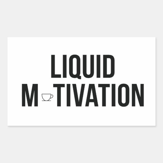Liquid Motivation モダンなカフェイン中毒者 長方形シール (正面)