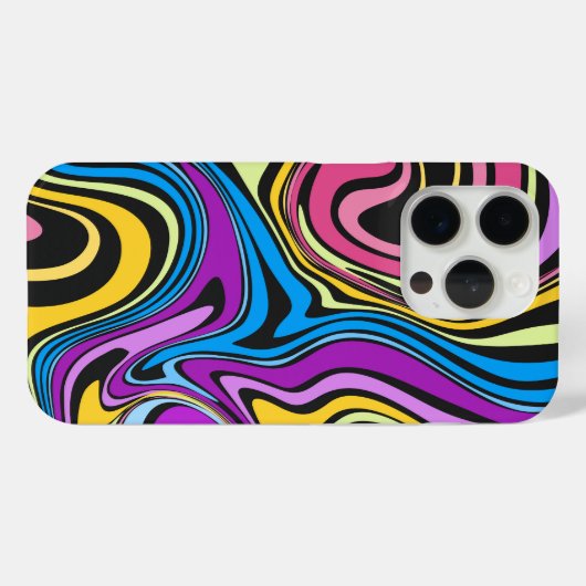 Liquid Paint Marbling Effect iPhone Case Case-Mate iPhoneケース (裏面 (横))