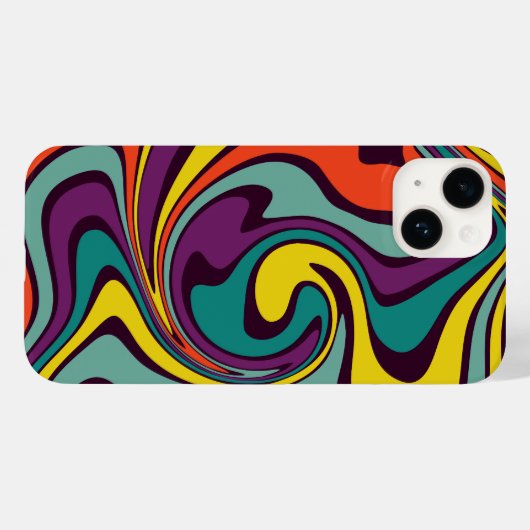 Liquid Paint Marbling Effect iPhone Case Case-Mate iPhoneケース (裏面 (横))