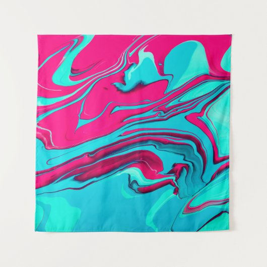 Liquid paper marbling paint background. Fluid pain タペストリー (正面)