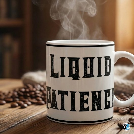 Liquid Patience | おもしろい サラリーマン風 スタンプデザイン コーヒーマグカップ