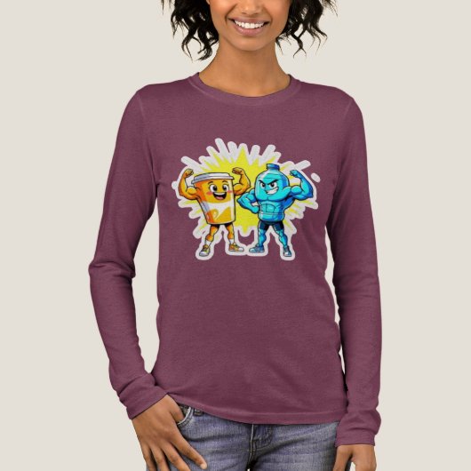 Liquid Strength – 面白いジュースと水の筋肉デザイン トライブレンドTシャツ (正面)