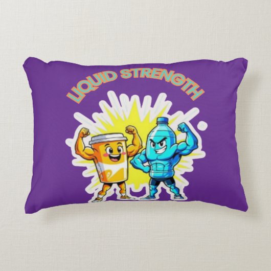 Liquid Strength – Funny Juice & Water Muscle Desig アクセントクッション (正面)