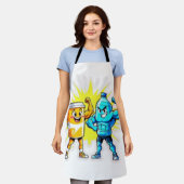 Liquid Strength – Funny Juice & Water Muscle Desig エプロン (着用した状態)