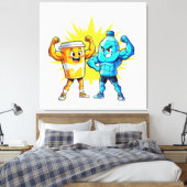 Liquid Strength – Funny Juice & Water Muscle Desig キャンバスプリント (インサイチュ (寝室))