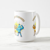 Liquid Strength – Funny Juice & Water Muscle Desig コーヒーマグカップ (正面右)