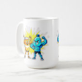 Liquid Strength – Funny Juice & Water Muscle Desig コーヒーマグカップ (正面左)