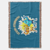 Liquid Strength – Funny Juice & Water Muscle Desig スローブランケット (正面縦)