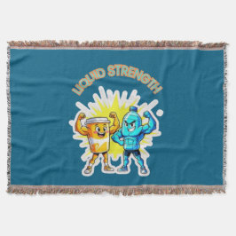 Liquid Strength – Funny Juice & Water Muscle Desig スローブランケット