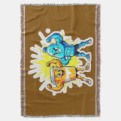 Liquid Strength – Funny Juice & Water Muscle Desig スローブランケット (正面縦)