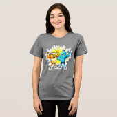 Liquid Strength – Funny Juice & Water Muscle Desig トライブレンドTシャツ (正面全面)