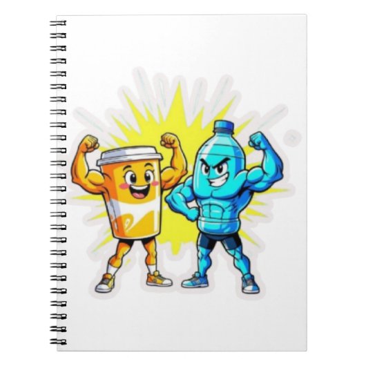 Liquid Strength – Funny Juice & Water Muscle Desig ノートブック (正面)