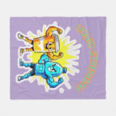 Liquid Strength – Funny Juice & Water Muscle Desig フリースブランケット (正面(横))