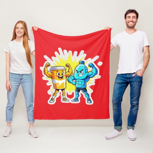 Liquid Strength – Funny Juice & Water Muscle Desig フリースブランケット (インサイチュ)