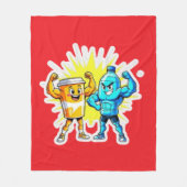 Liquid Strength – Funny Juice & Water Muscle Desig フリースブランケット (正面)