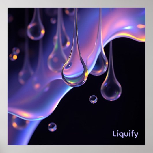 Liquify - AI ファンタジー SF デジタルアートプリント ポスター (正面)