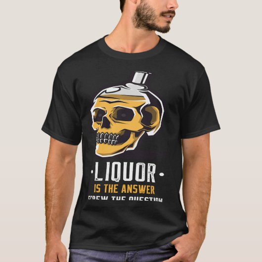Liquor is the Answer Skull Graphic Tシャツ (正面)