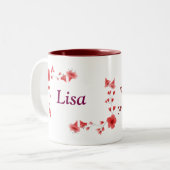 Lisa 名入りマグカップ - 名前入り オーダーメイド コーヒー カップ (正面左)