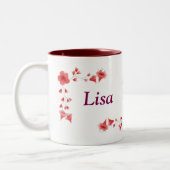Lisa 名入りマグカップ - 名前入り オーダーメイド コーヒー カップ (左)