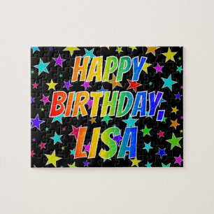 「LISA」名、おもしろい「ハッピーバースデー」 ジグソーパズル