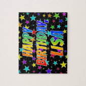 「LISA」名、おもしろい「ハッピーバースデー」 ジグソーパズル (縦)