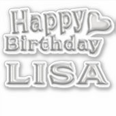 Lisa Happy Birthday silver Aufkleber Sticker シール (正面)