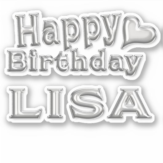 Lisa Happy Birthday silver Aufkleber Sticker シール (正面)