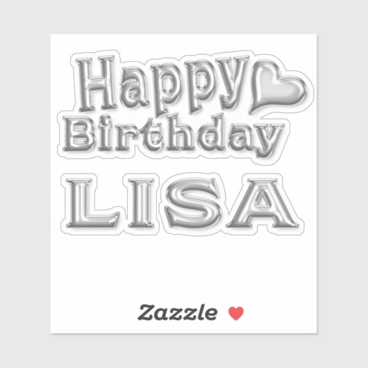 Lisa Happy Birthday silver Aufkleber Sticker シール (シート)