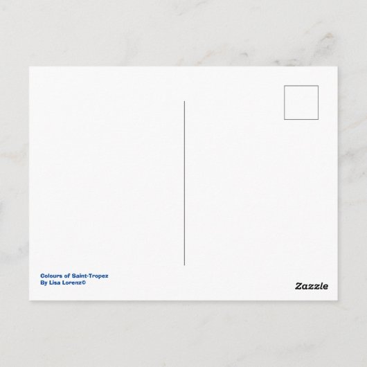 Lisa Lorenzによるセントトロペのポストカードの色 ポストカード (裏面)