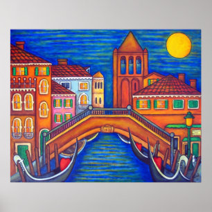 Lisa LorenzのMoonlit San Barnaba、ヴェネツィア ポスター