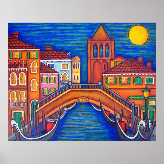 Lisa LorenzのMoonlit San Barnaba、ヴェネツィア ポスター (正面)