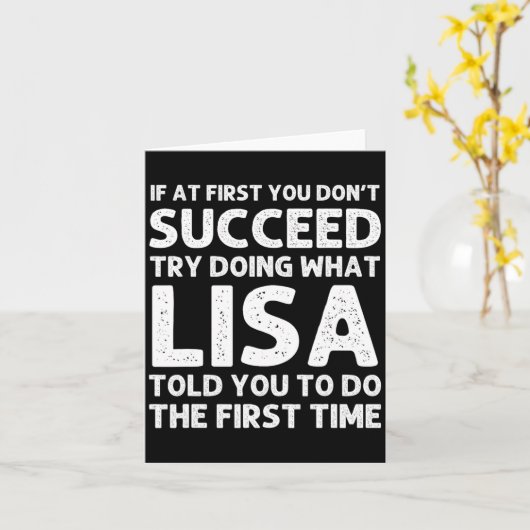 Lisa Name D Birthday Funny Christmas Jo  カード (黄色い花)