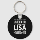 Lisa Name D Birthday Funny Christmas Jo  キーホルダー (正面)