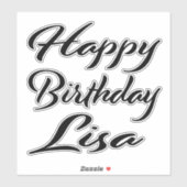 Lisa Name Vorname black Sticker Geburtstag シール (シート)