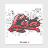 Lisa red Heart Graffiti Aufkleber Sticker シール (シート)