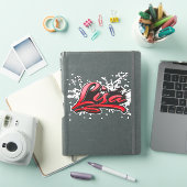 Lisa red Heart Graffiti Aufkleber Sticker シール (iPadカバー)
