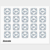 Lisboa Azulejo Tile Sticker – Blue Portuguese Cera スクエアシール (シート)
