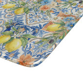 Lisbon Blue Lemon Tile Citrus Kitchen Decor カッティングボード (角)