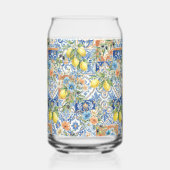 Lisbon Blue Lemon Tile Citrus Kitchen Decor ガラス缶 (裏面)