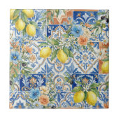 Lisbon Blue Lemon Tile Citrus Kitchen Decor タイル (正面)