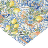 Lisbon Blue Lemon Tile Citrus Table Decor ショートテーブルランナー (コーナー)