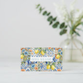 Lisbon Elegant Mediterranean Lemon Tile Pattern 名刺 (スタンド正面)