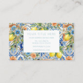 Lisbon Elegant Mediterranean Lemon Tile Pattern 名刺 (裏面)